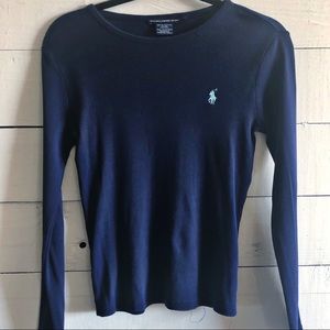 Ralph Lauren Sport Long Sleeve Tee Navy Sz Small